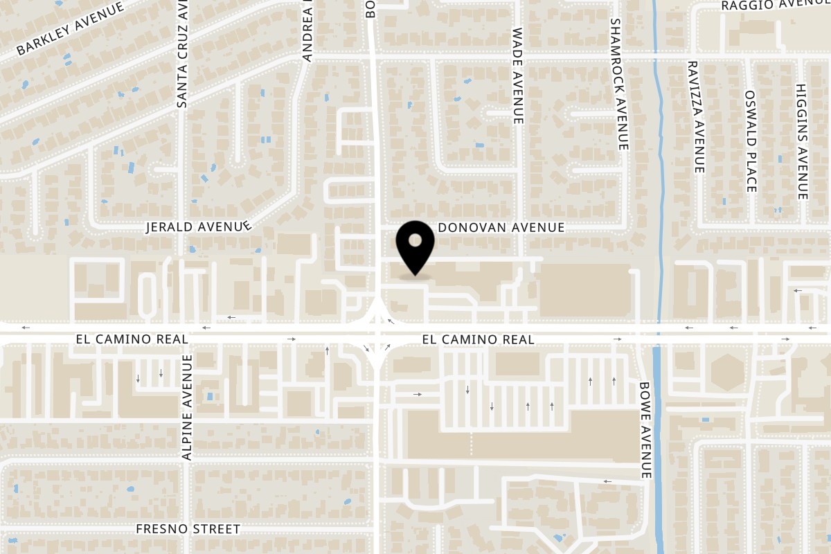 Map showing the location of Beastea on 2785 El Camino Real in Santa Clara